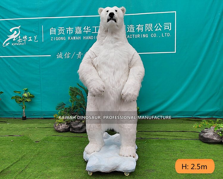 自然馆展览仿真电动动物模型-仿真北极熊